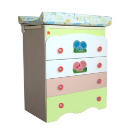 Cassettiera fasciatoio NCR arredo baby Bagnetto Mouse con sistema antiribaltamento
