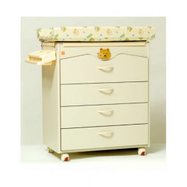 Cassettiera fasciatoio NCR arredo baby Bagnetto Tenero L - 4 casseti e decoro