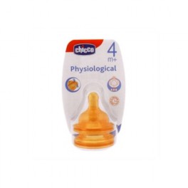 Chicco 2 tettarelle fisiologiche caucciu - fl.pappa [4+ mesi]